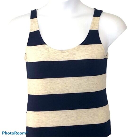 Anthropologie Thyme & Honey Striped Maxi Dress Small – Elegant Blue & Gray Maxi - Picture 3 of 13